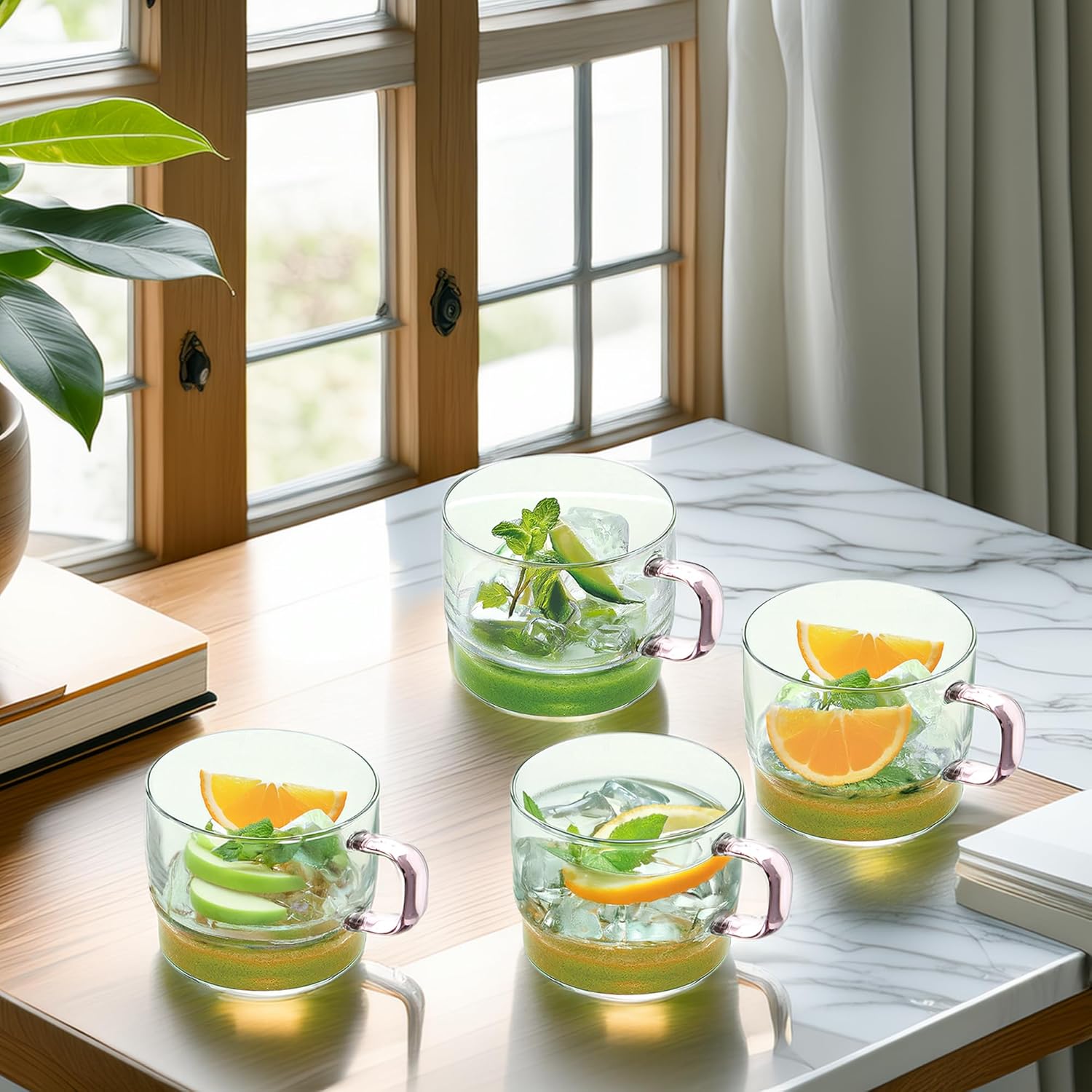 Crystal Clear, Microwave Safe for Regular Use, Serving Hot Latte Coffee, Cappuccino, Milk, Green & Black Tea