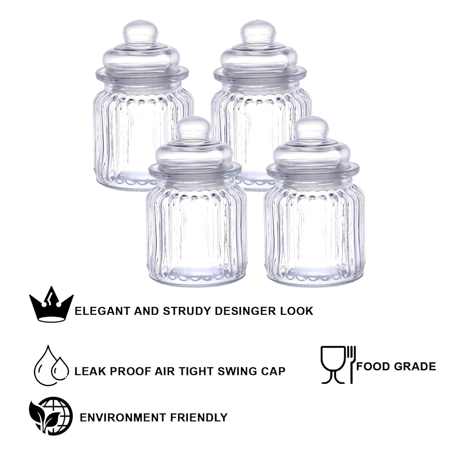 Clear Container for Dining Table, Kitchen, Aachar Pickle, Sweets, Chutney, Dry Fruits, Grocery