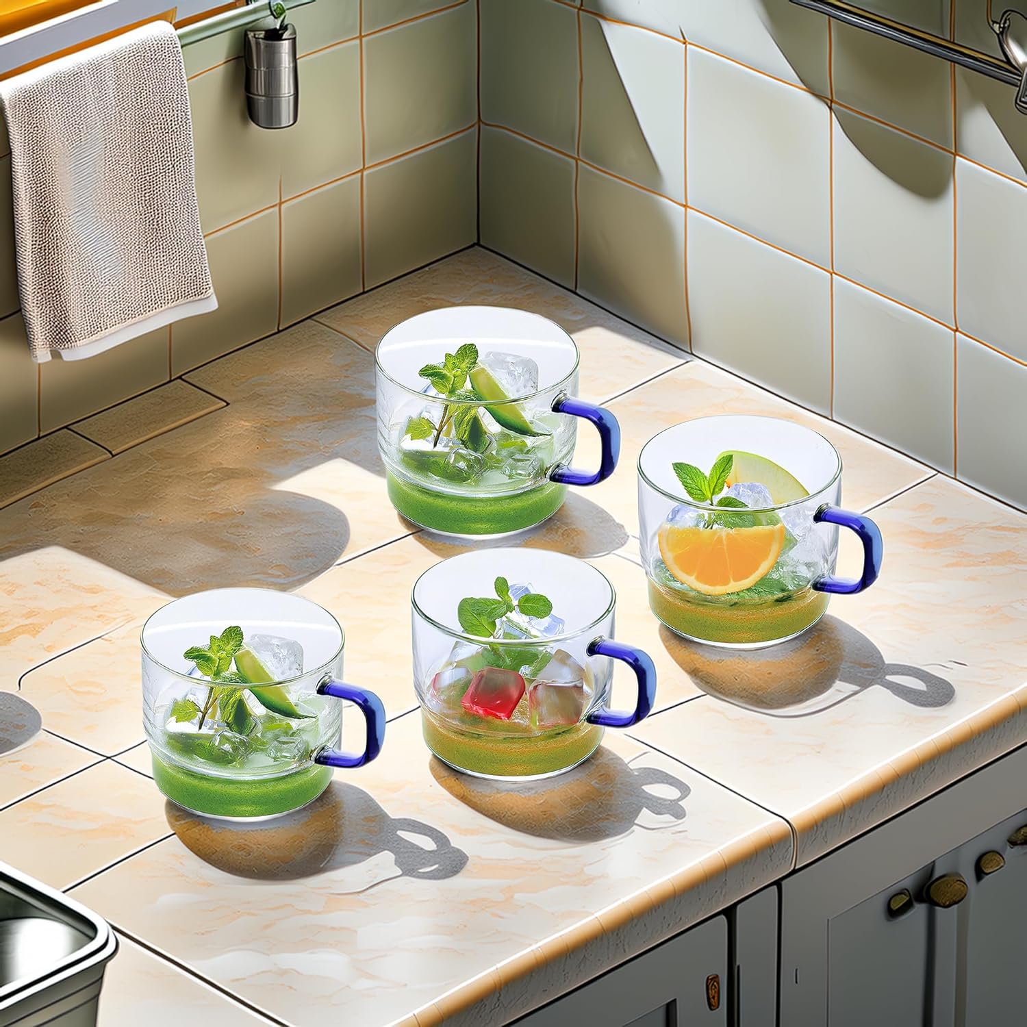 Crystal Clear, Microwave Safe for Regular Use, Serving Hot Latte Coffee, Cappuccino, Milk, Green & Black Tea