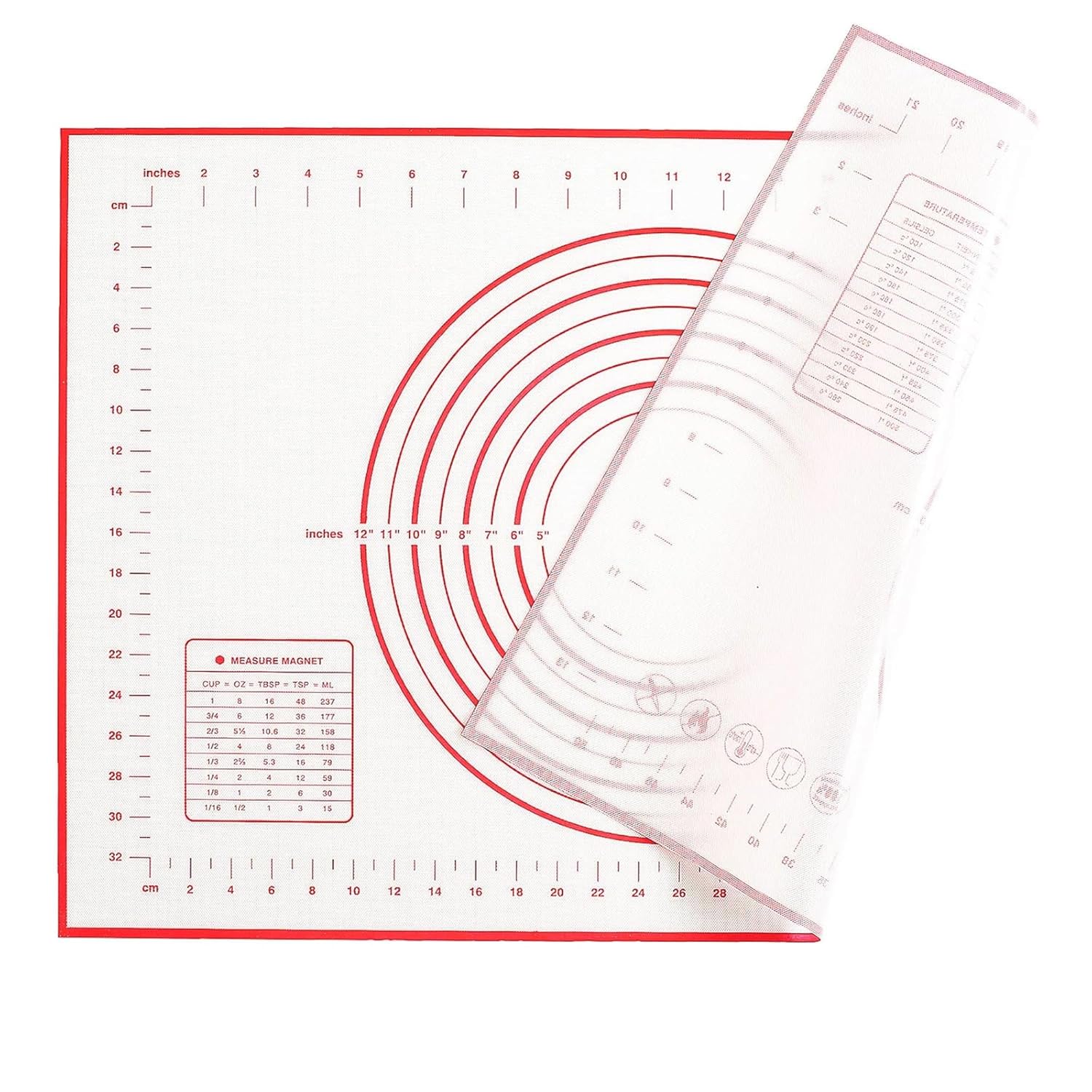 Cutting EDGE Silicone Baking Mat - Non Stick & Stretchable Ideal for Baking, Chapati Atta Kneading, Fondant, Thick and Large Rolling Mat with Measurments