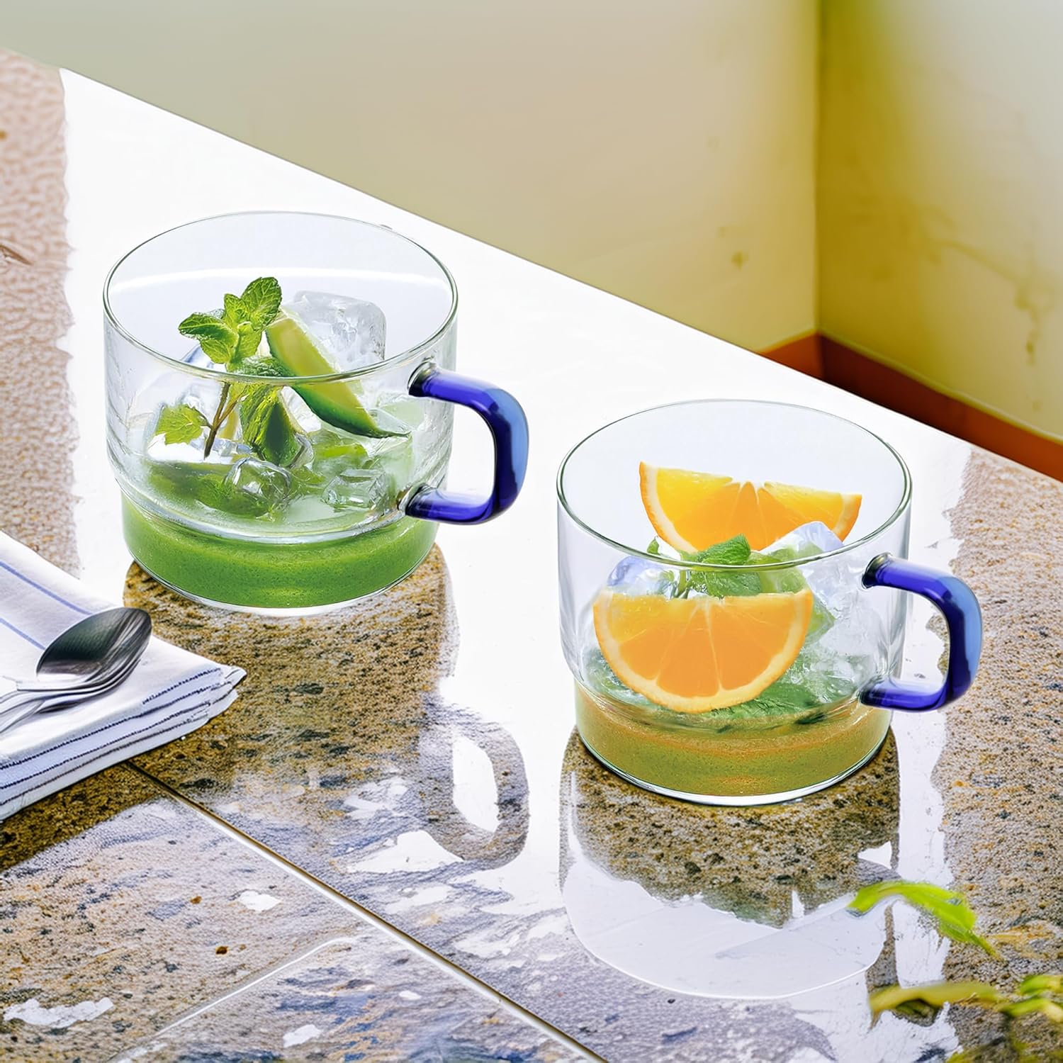 Crystal Clear, Microwave Safe for Regular Use, Serving Hot Latte Coffee, Cappuccino, Milk, Green & Black Tea