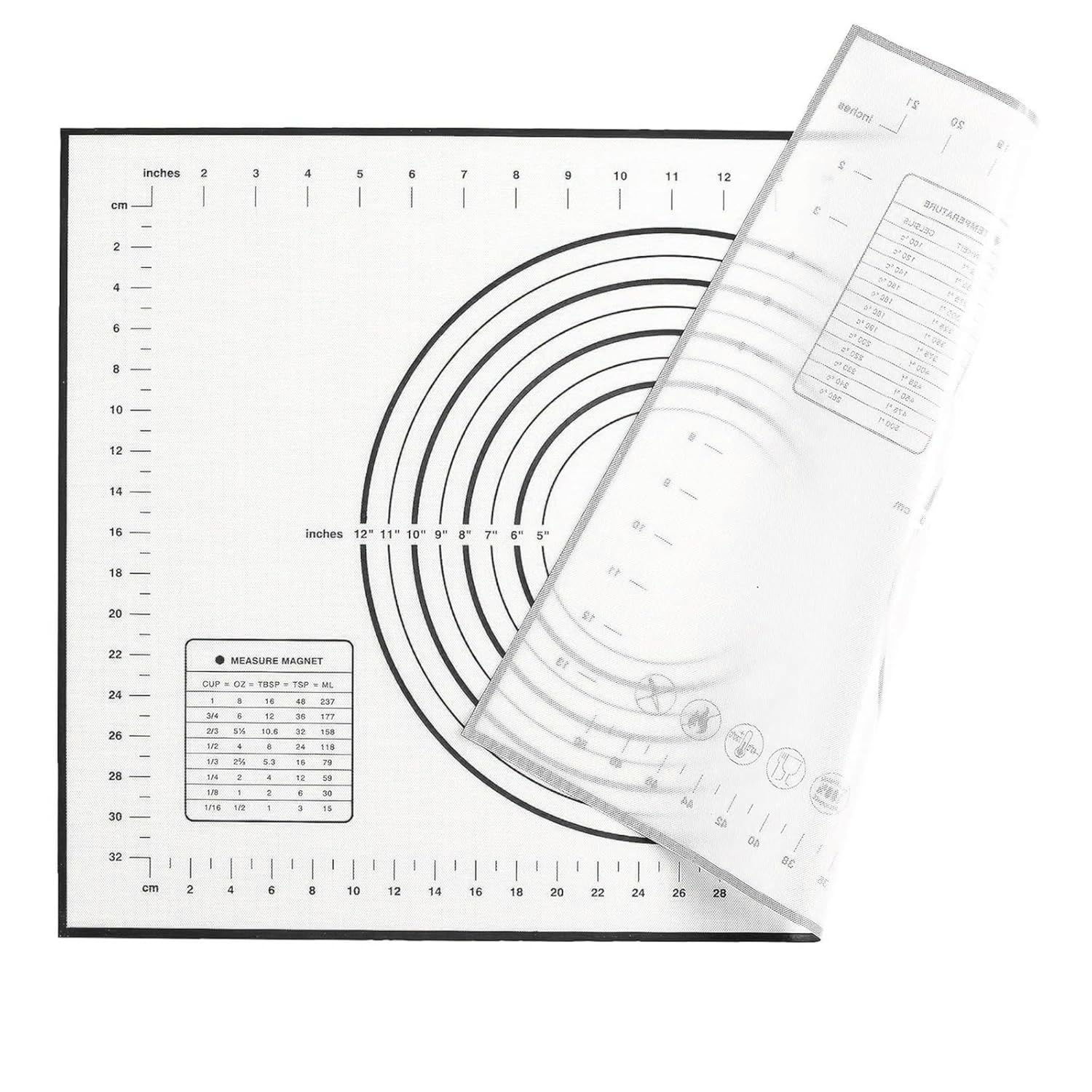 Cutting EDGE Silicone Baking Mat - Non Stick & Stretchable Ideal for Baking, Chapati Atta Kneading, Fondant, Thick and Large Rolling Mat with Measurments