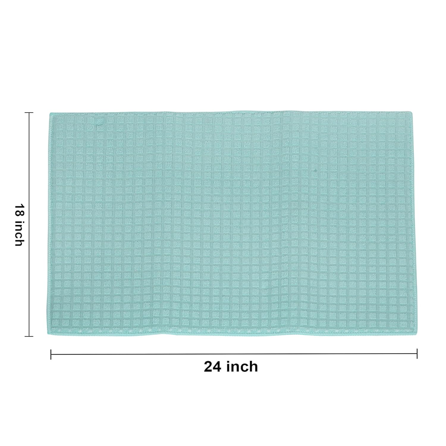 Dishwashing Combo with Microfiber Mesh Cloth, Super Absorbent Towel & Quick-Dry Dish Drying Mat for Utensils, Dishes, Countertops & Sink Area (Light Blue)