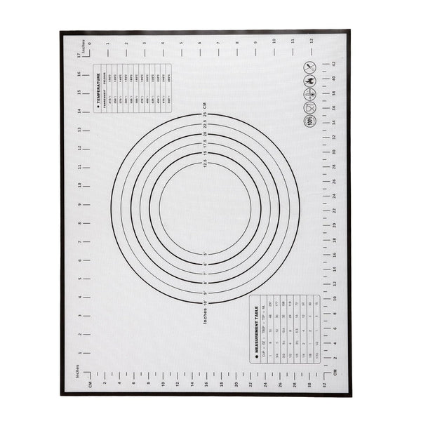 Cutting EDGE Silicone Baking Mat - Non Stick & Stretchable Ideal for Baking, Chapati Atta Kneading, Fondant, Thick and Large Rolling Mat with Measurments