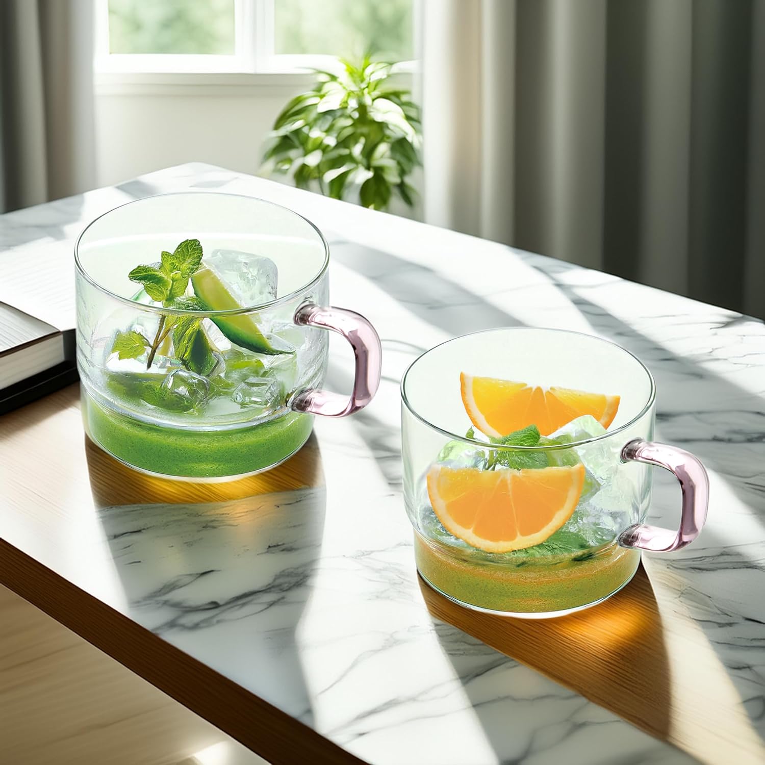 Crystal Clear, Microwave Safe for Regular Use, Serving Hot Latte Coffee, Cappuccino, Milk, Green & Black Tea