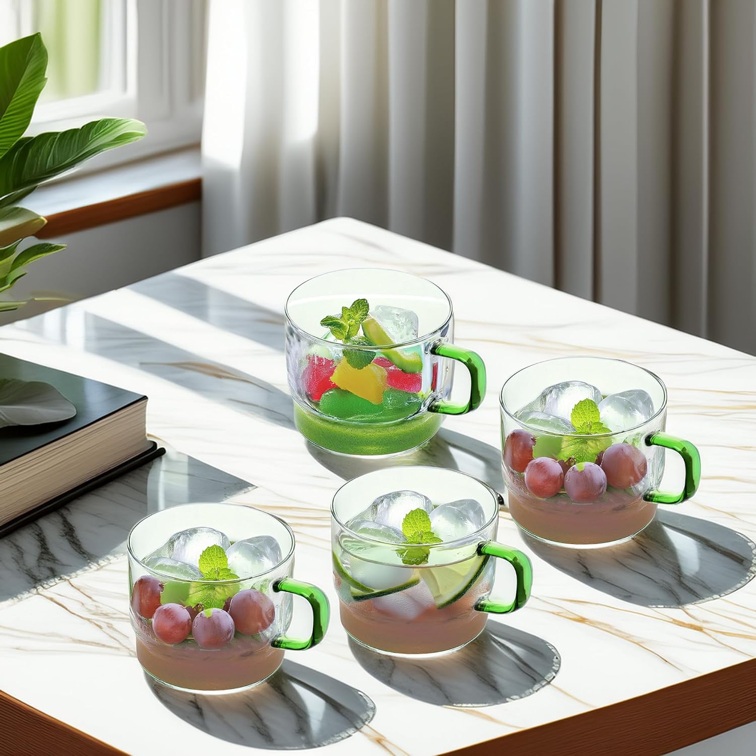 Crystal Clear, Microwave Safe for Regular Use, Serving Hot Latte Coffee, Cappuccino, Milk, Green & Black Tea