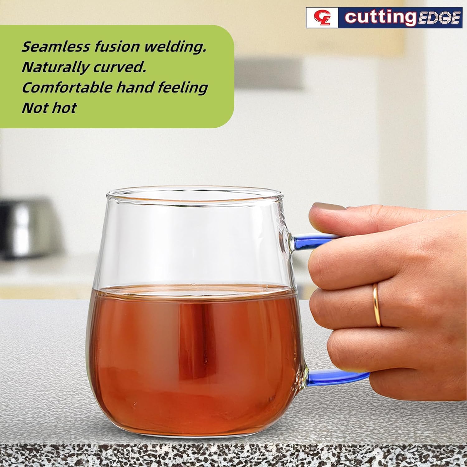 Crystal Clear, Microwave Safe for Regular Use, Serving Hot Latte Coffee, Cappuccino, Milk, Green & Black Tea