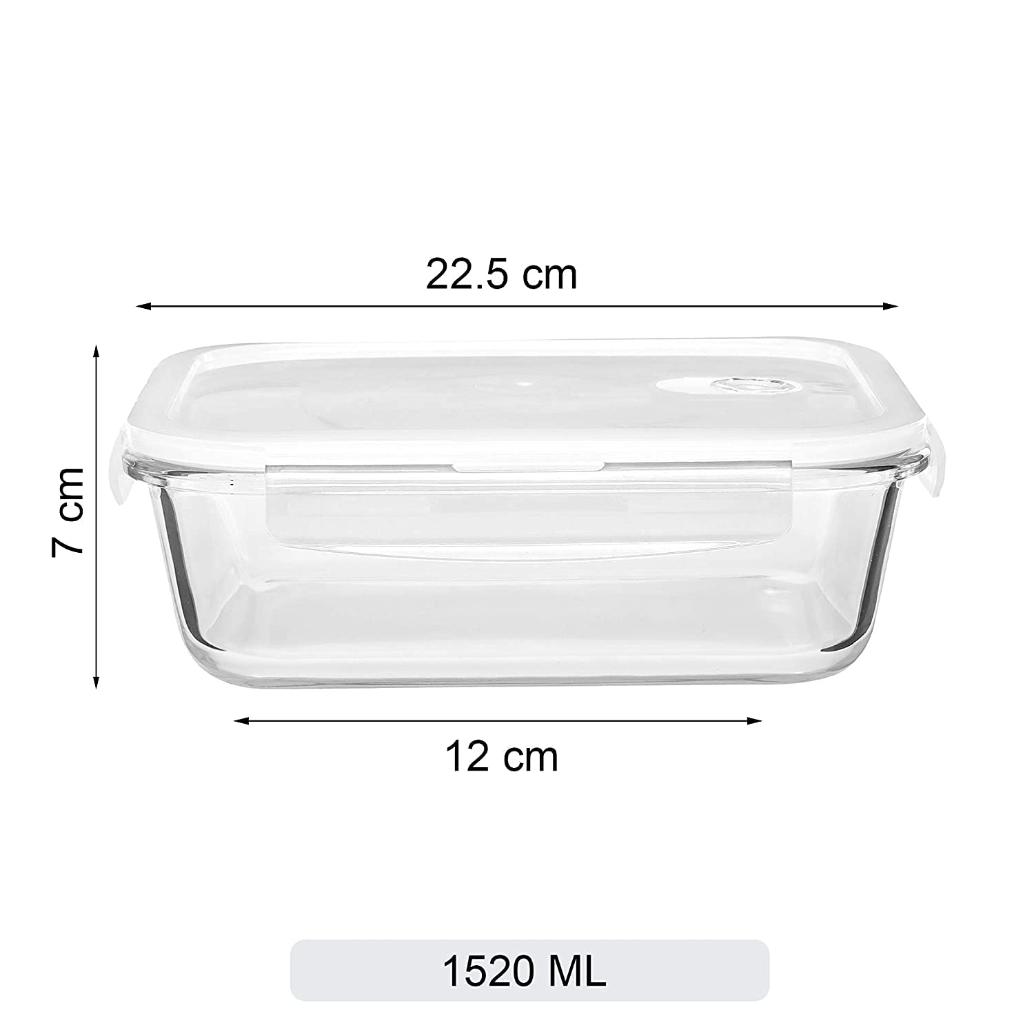 Cutting EDGE Smart Lock Borosilicate Rectangular Lunch Boxes / Glass Food Container with Air Vent Lid