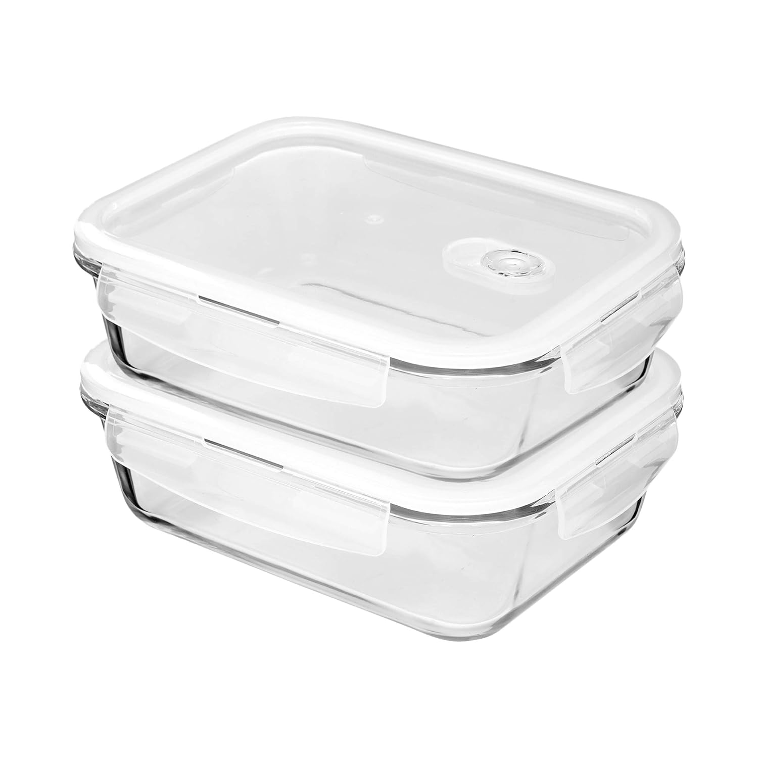 Cutting EDGE Smart Lock Borosilicate Rectangular Lunch Boxes / Glass Food Container with Air Vent Lid