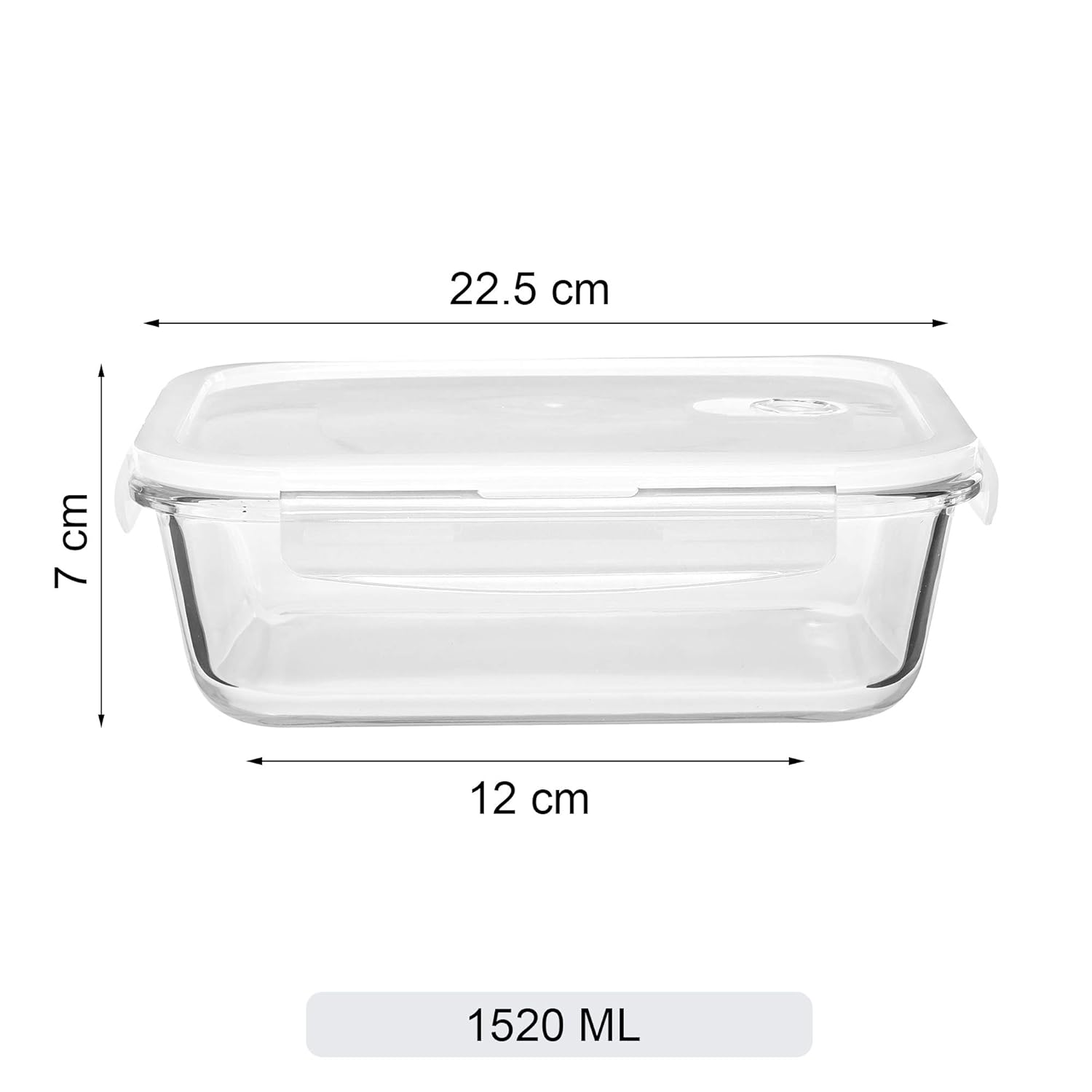 Cutting EDGE Smart Lock Borosilicate Rectangular Lunch Boxes / Glass Food Container with Air Vent Lid