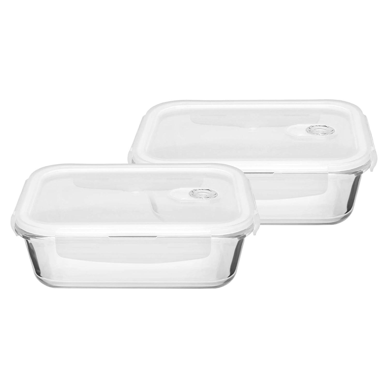 Cutting EDGE Smart Lock Borosilicate Rectangular Lunch Boxes / Glass Food Container with Air Vent Lid