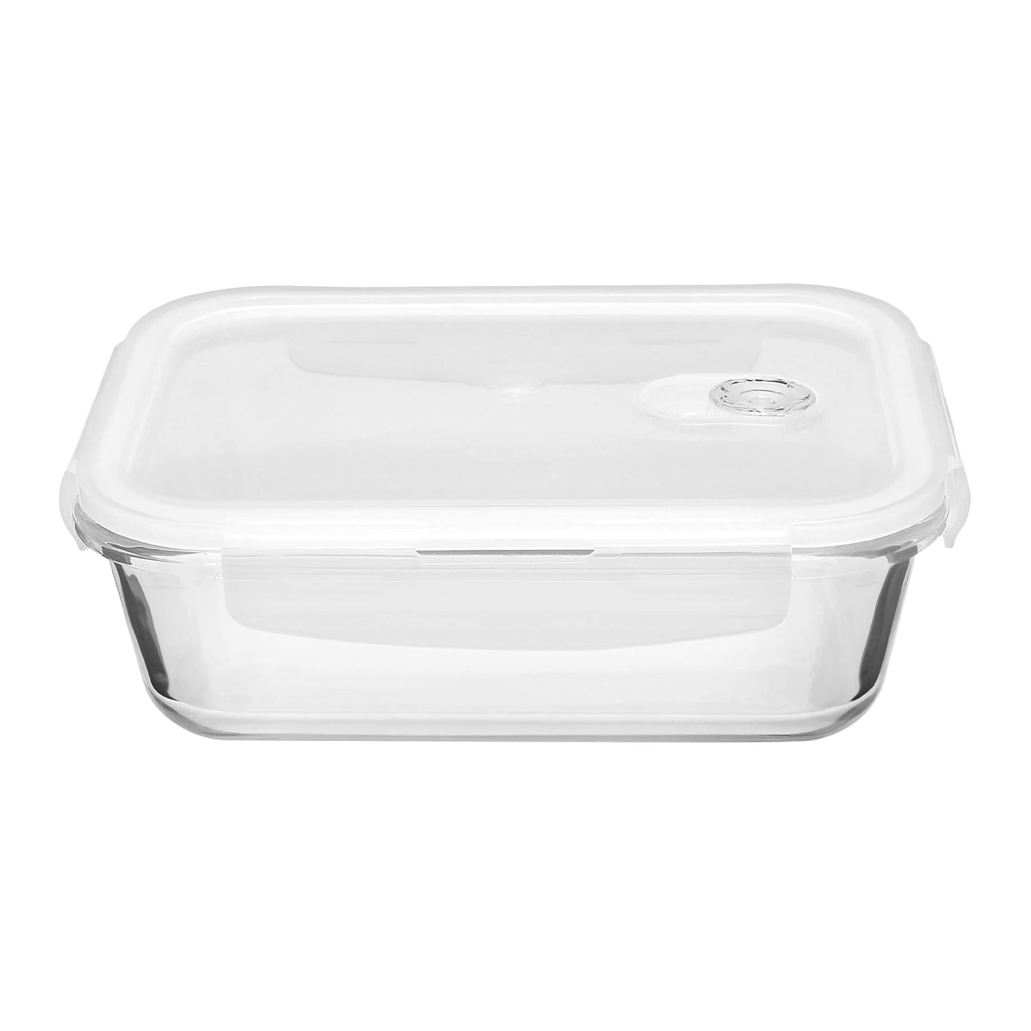 Cutting EDGE Smart Lock Borosilicate Rectangular Lunch Boxes / Glass Food Container with Air Vent Lid