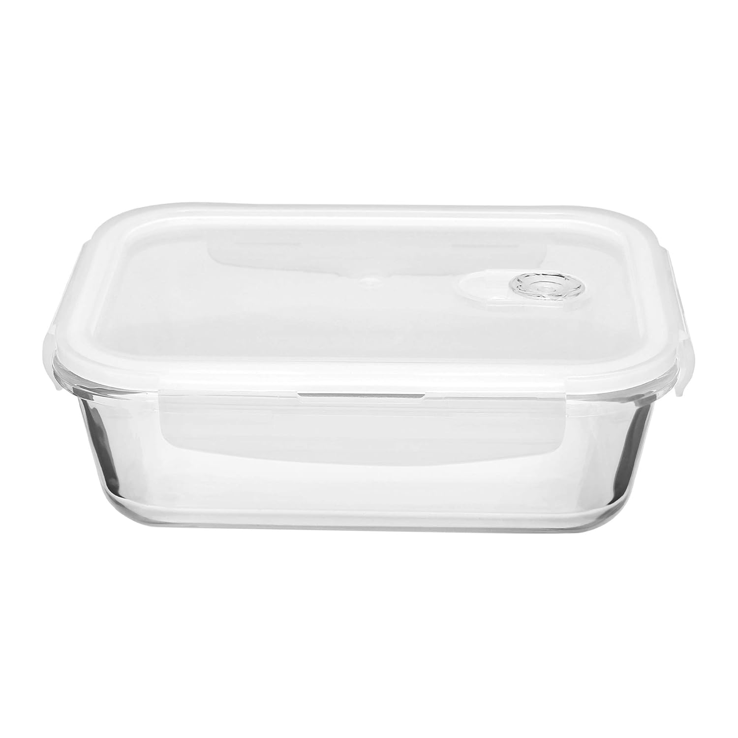 Cutting EDGE Smart Lock Borosilicate Rectangular Lunch Boxes / Glass Food Container with Air Vent Lid