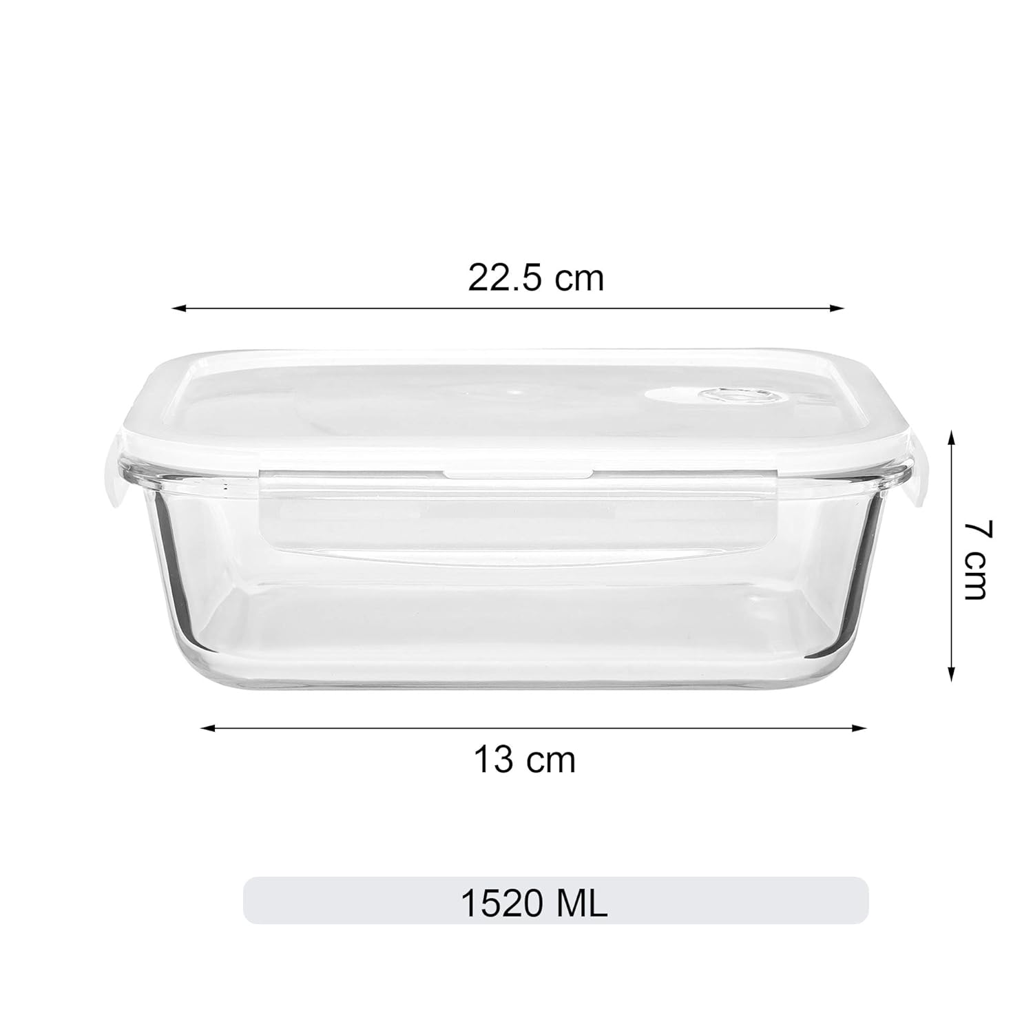 Cutting EDGE Smart Lock Borosilicate Rectangular Lunch Boxes / Glass Food Container with Air Vent Lid