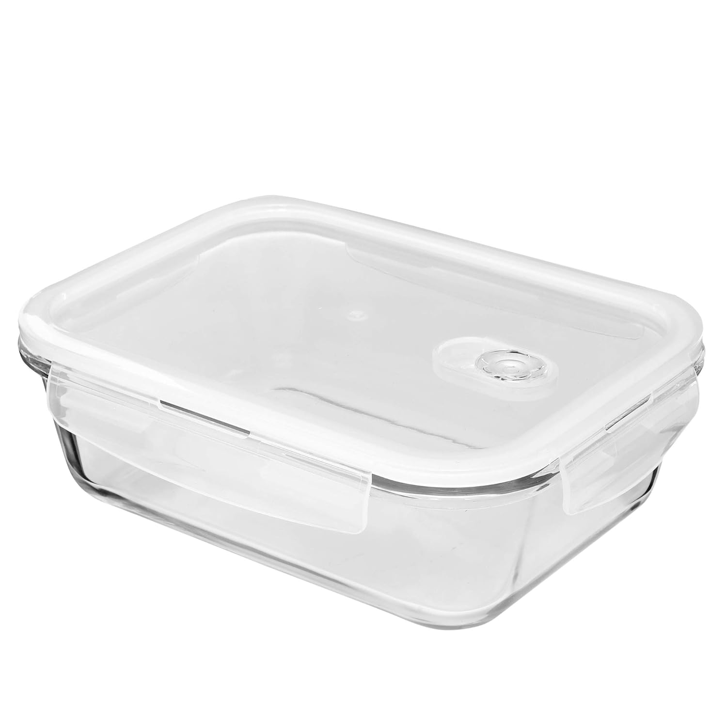 Cutting EDGE Smart Lock Borosilicate Rectangular Lunch Boxes / Glass Food Container with Air Vent Lid