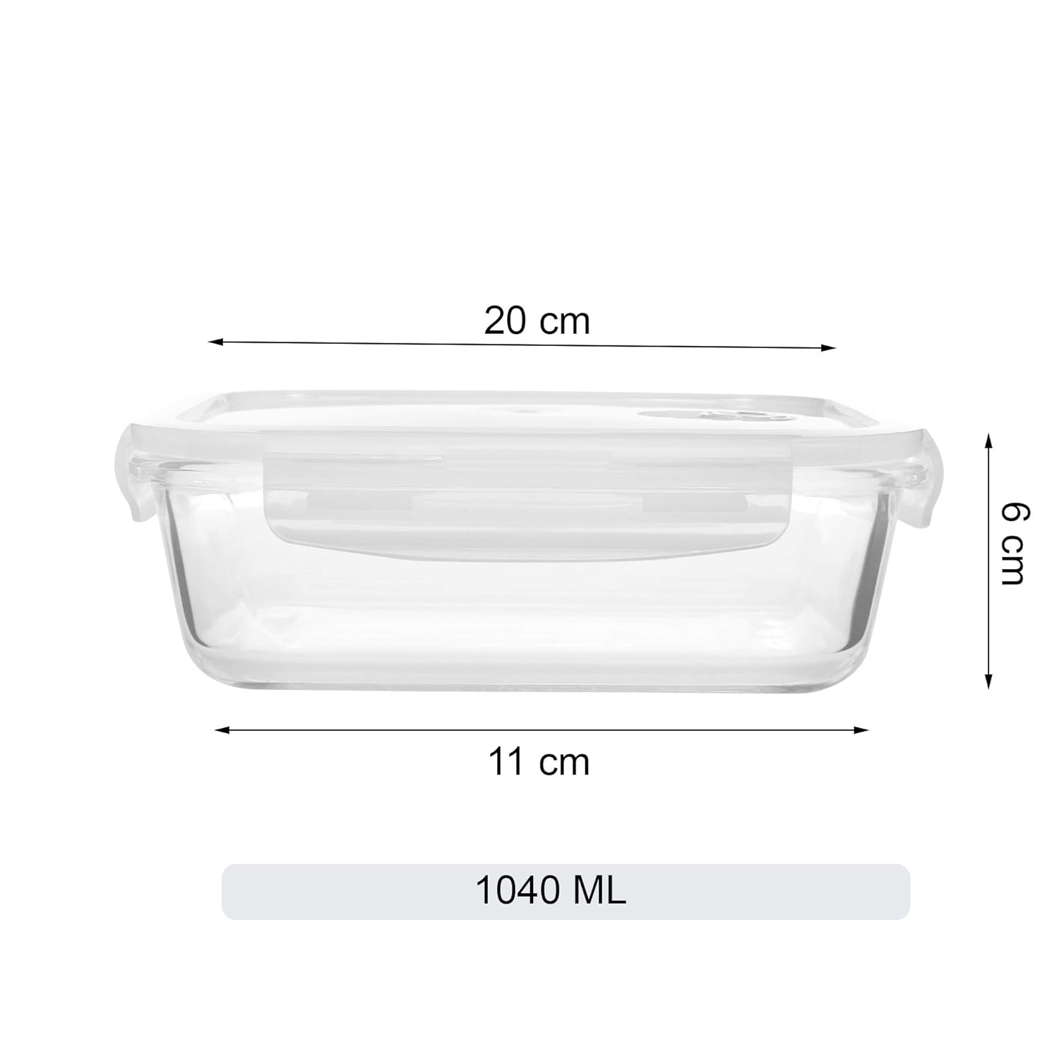 Cutting EDGE Smart Lock Borosilicate Rectangular Lunch Boxes / Glass Food Container with Air Vent Lid