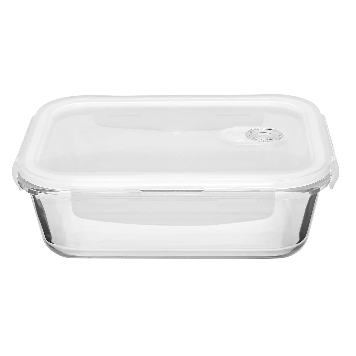 Cutting EDGE Smart Lock Borosilicate Rectangular Lunch Boxes / Glass Food Container with Air Vent Lid