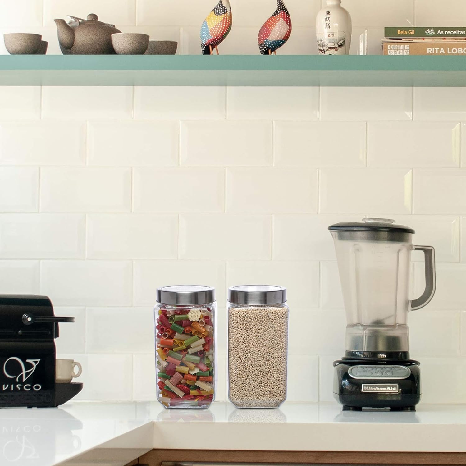 Cutting EDGE Glass Jar Transparent Barni for Kitchen, Aachar Pickle, Dal, Dry Fruits, Masala, Spices, Grocery, Grains Storage Container with Silver See-Through Cap