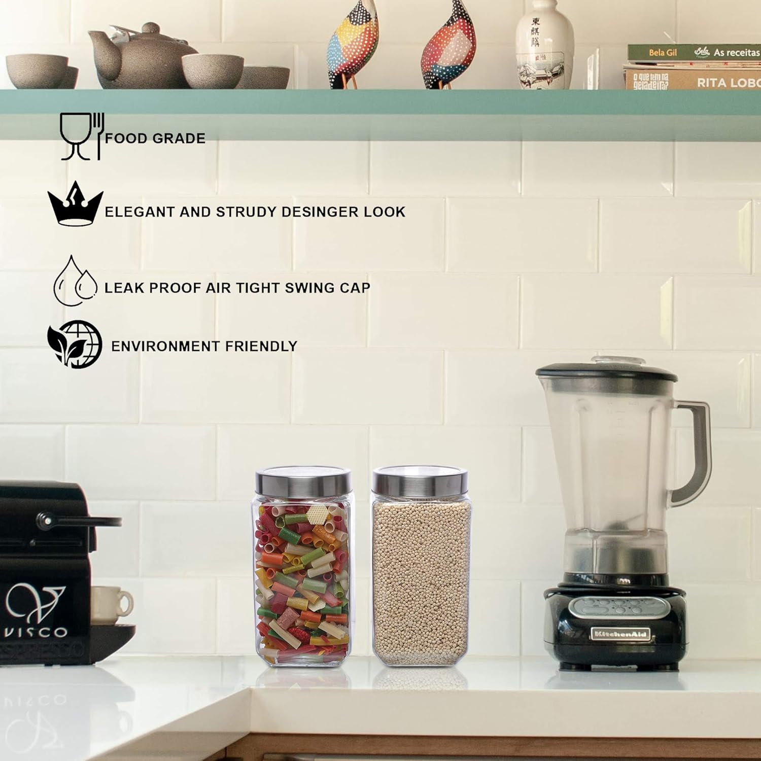 Cutting EDGE Glass Jar Transparent Barni for Kitchen, Aachar Pickle, Dal, Dry Fruits, Masala, Spices, Grocery, Grains Storage Container with Silver See-Through Cap