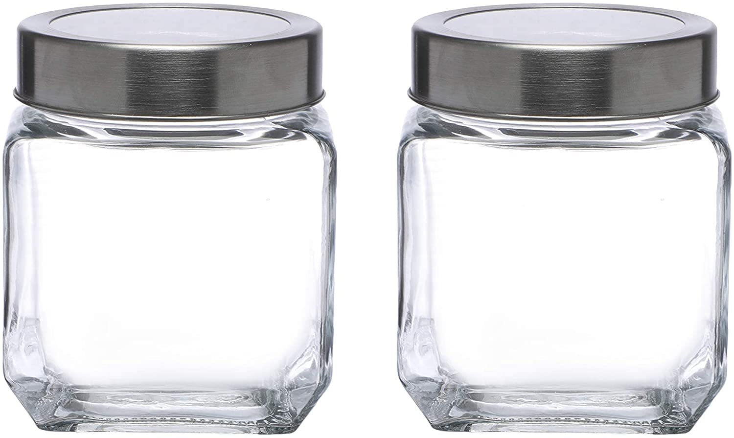 Cutting EDGE Glass Jar Transparent Barni for Kitchen, Aachar Pickle, Dal, Dry Fruits, Masala, Spices, Grocery, Grains Storage Container with Silver See-Through Cap