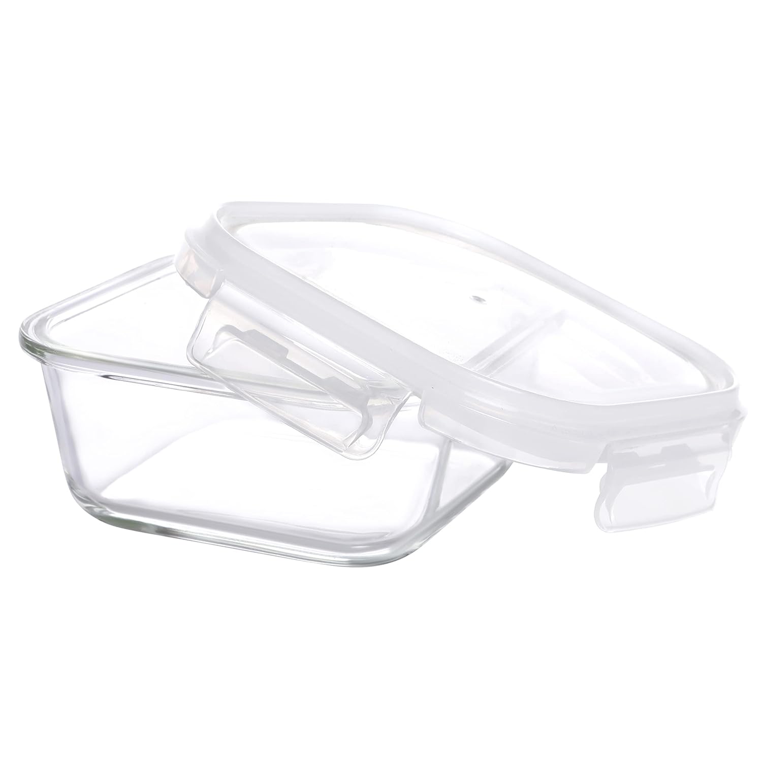 Cutting EDGE Smart Lock Borosilicate Rectangular Lunch Boxes / Glass Food Container with Air Vent Lid