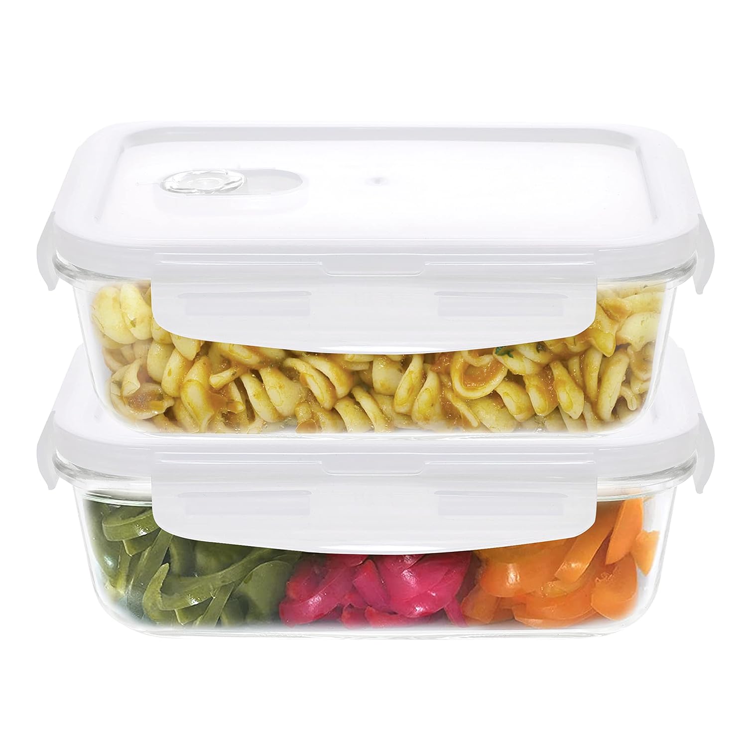 Cutting EDGE Smart Lock Borosilicate Rectangular Lunch Boxes / Glass Food Container with Air Vent Lid