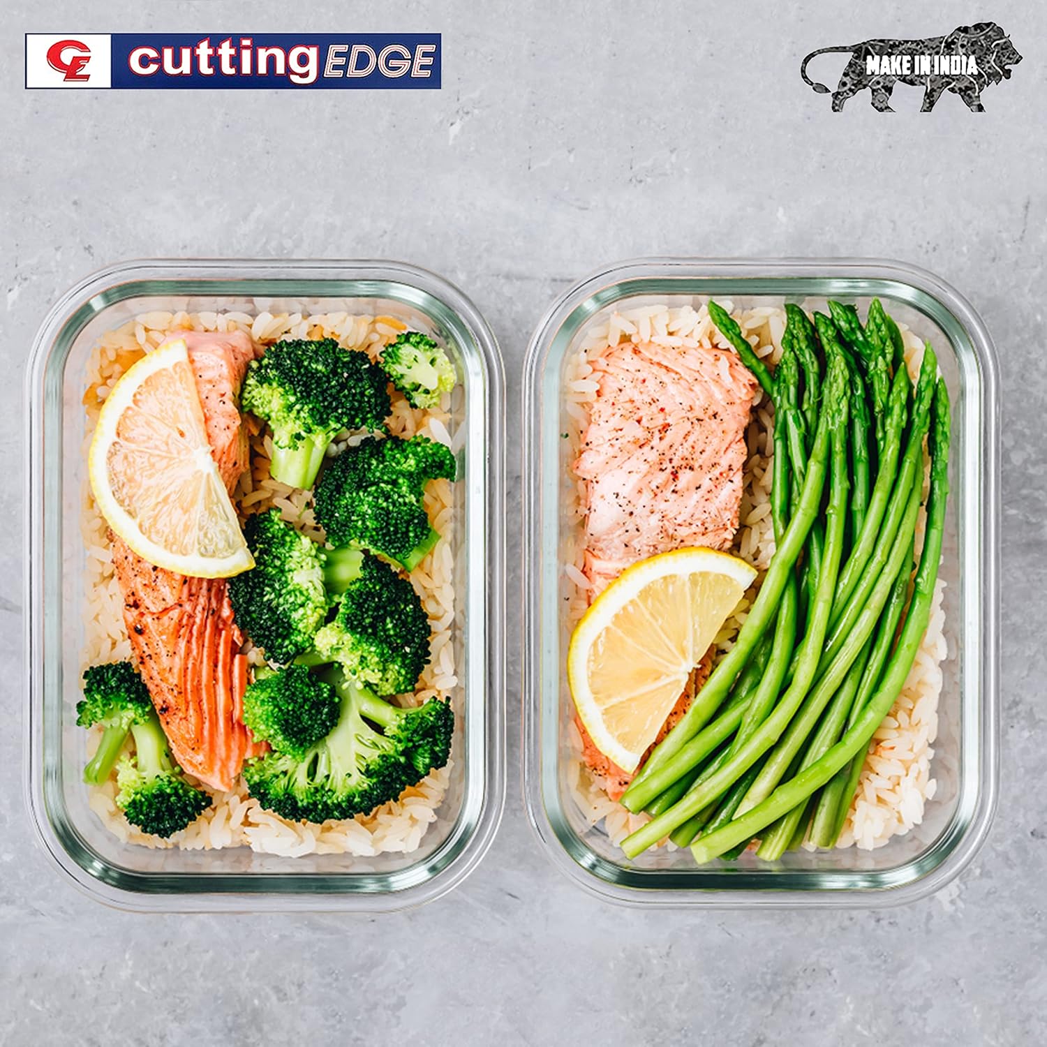 Cutting EDGE Smart Lock Borosilicate Rectangular Lunch Boxes / Glass Food Container with Air Vent Lid