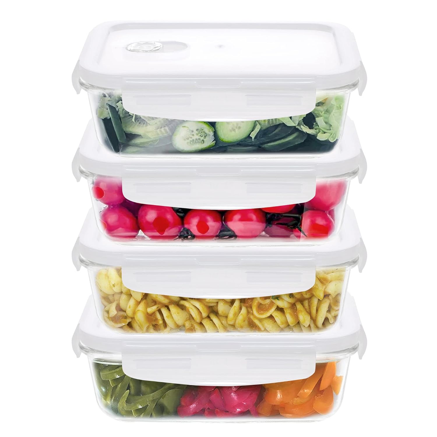 Cutting EDGE Smart Lock Borosilicate Rectangular Lunch Boxes / Glass Food Container with Air Vent Lid