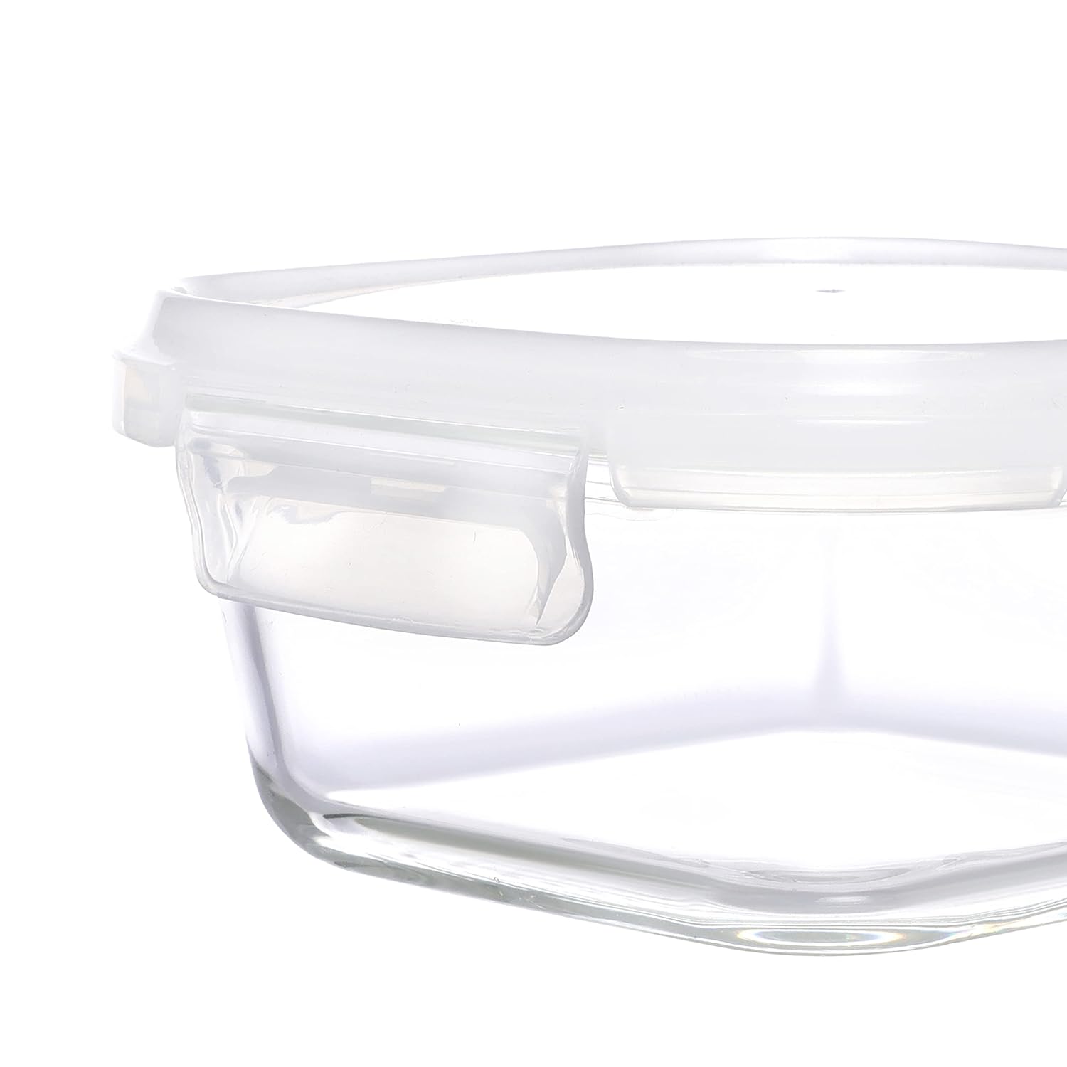 Cutting EDGE Smart Lock Borosilicate Rectangular Lunch Boxes / Glass Food Container with Air Vent Lid