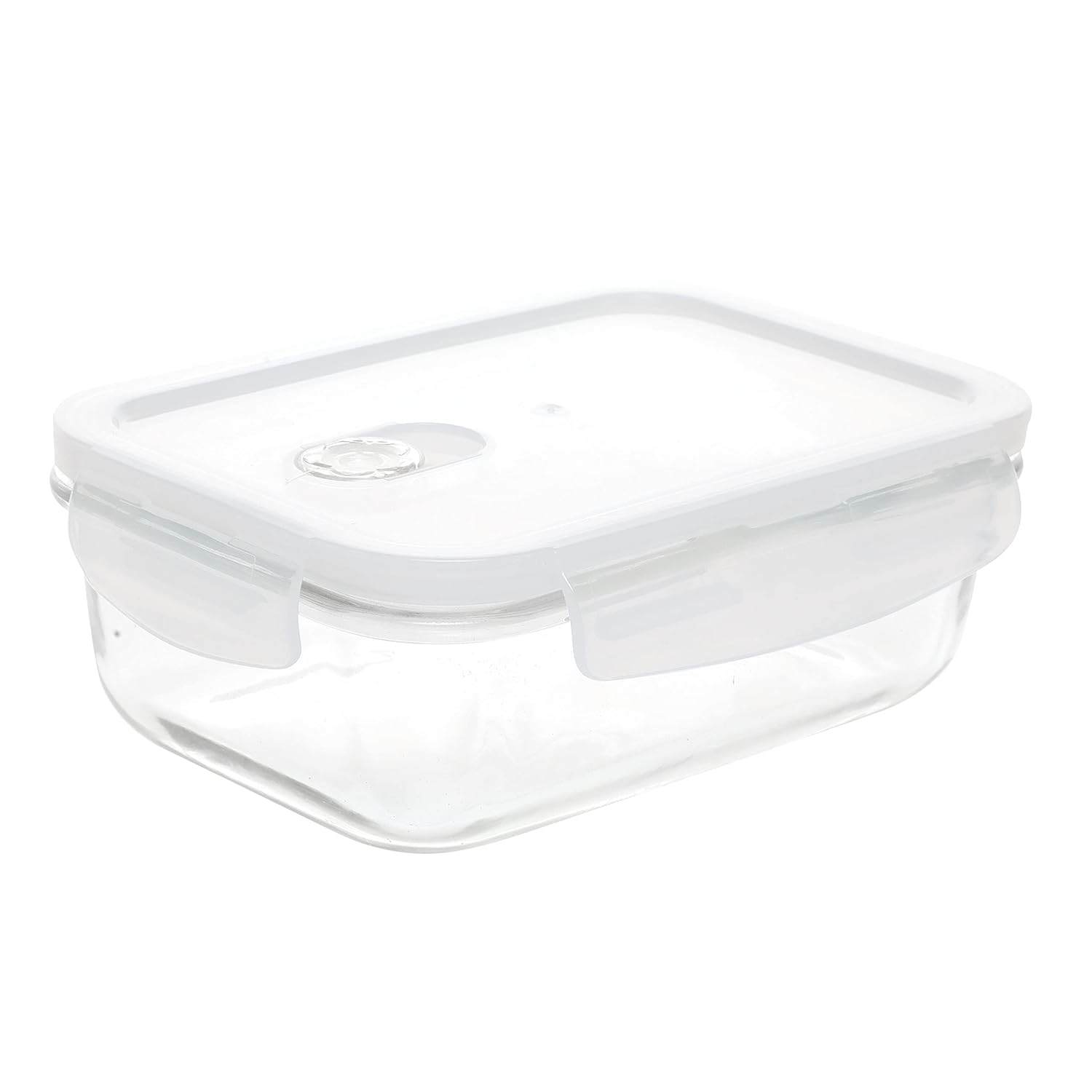 Cutting EDGE Smart Lock Borosilicate Rectangular Lunch Boxes / Glass Food Container with Air Vent Lid