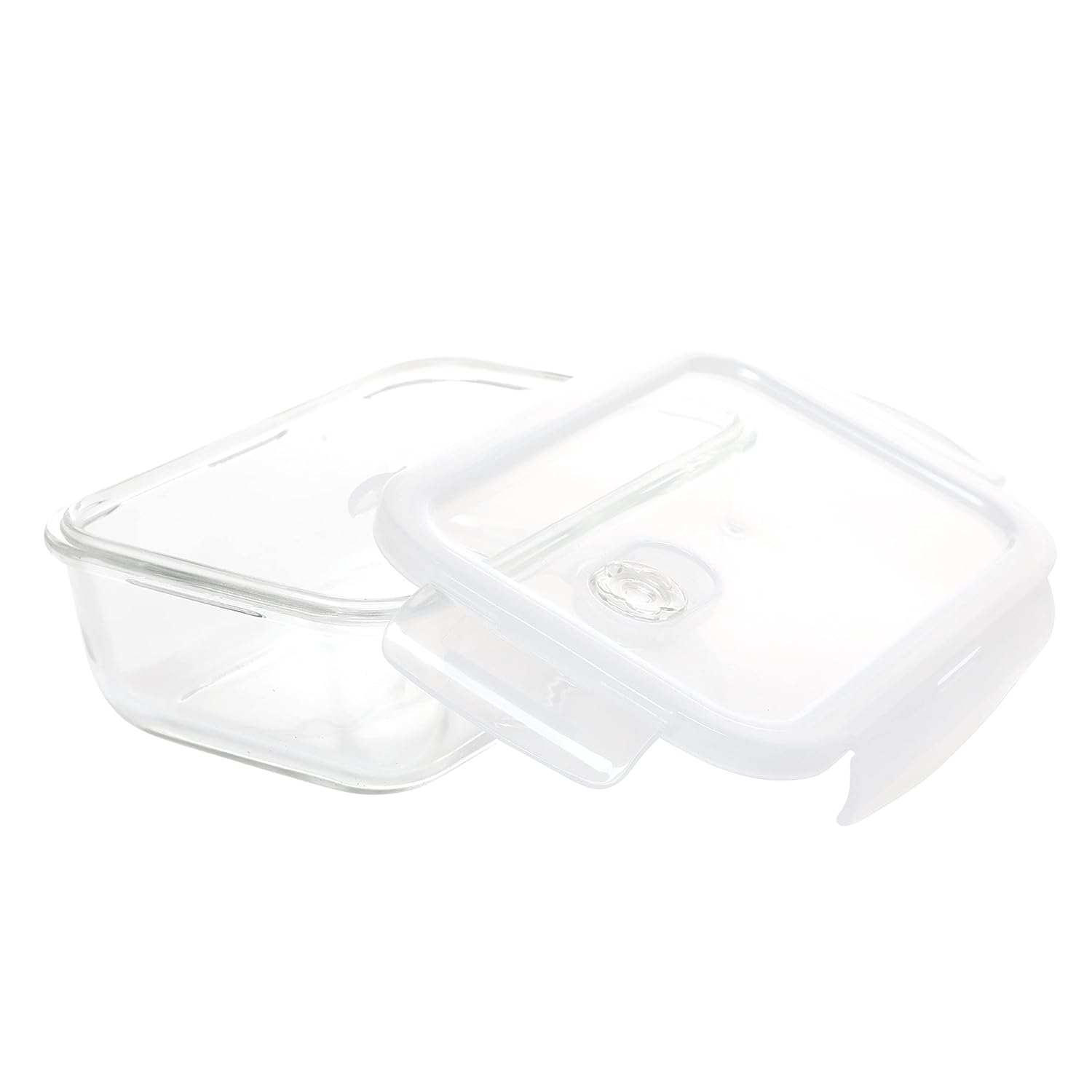Cutting EDGE Smart Lock Borosilicate Rectangular Lunch Boxes / Glass Food Container with Air Vent Lid