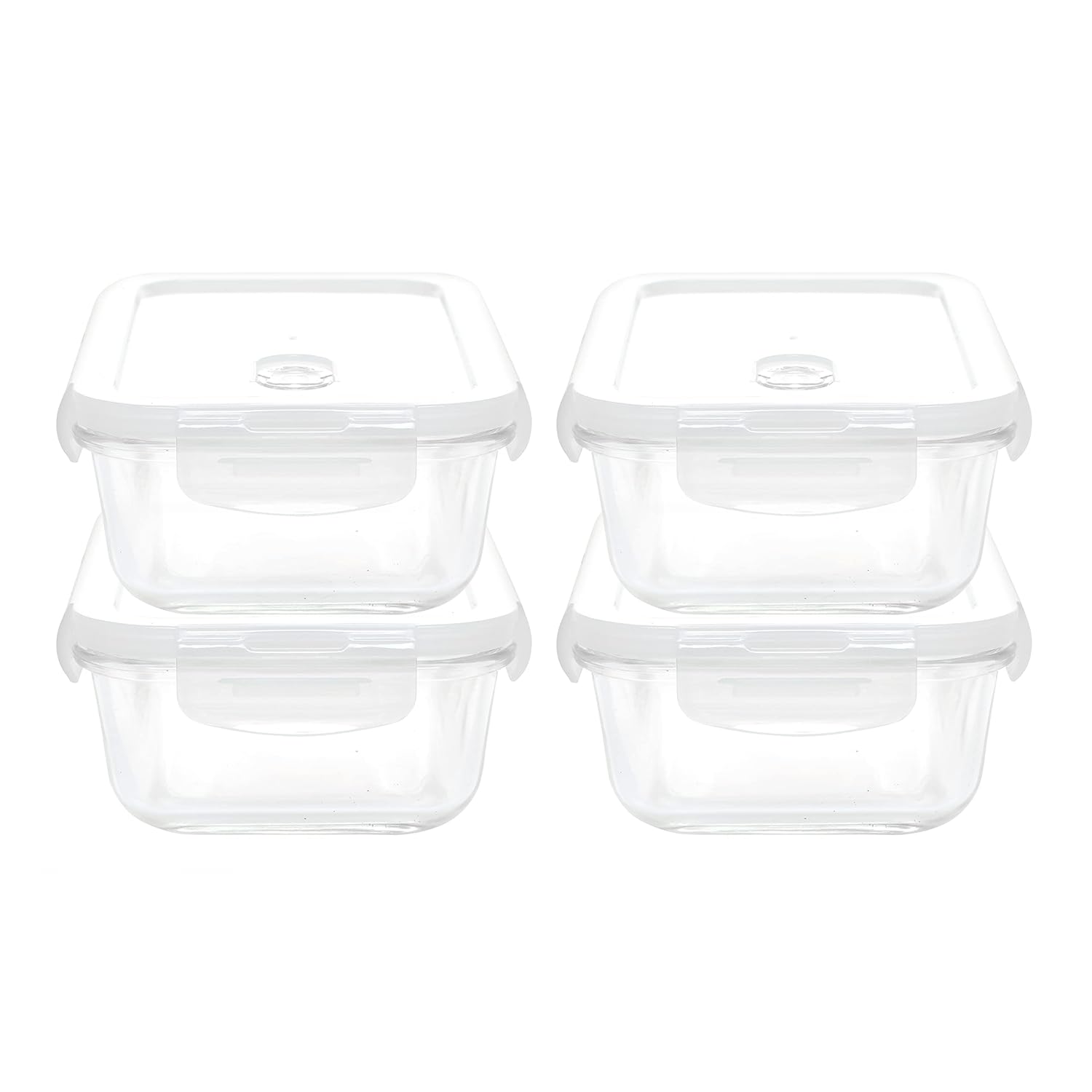 Cutting EDGE Smart Lock Borosilicate Rectangular Lunch Boxes / Glass Food Container with Air Vent Lid