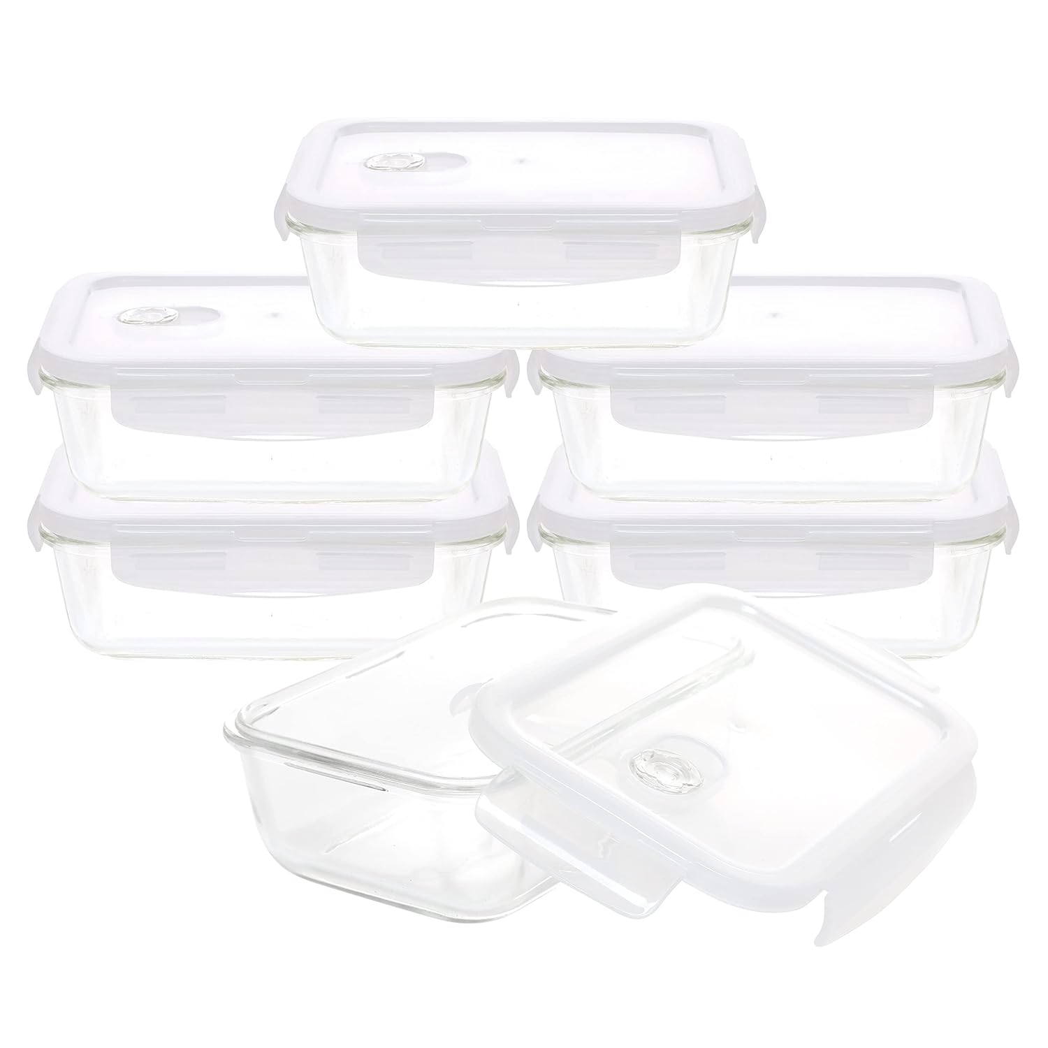 Cutting EDGE Smart Lock Borosilicate Rectangular Lunch Boxes / Glass Food Container with Air Vent Lid