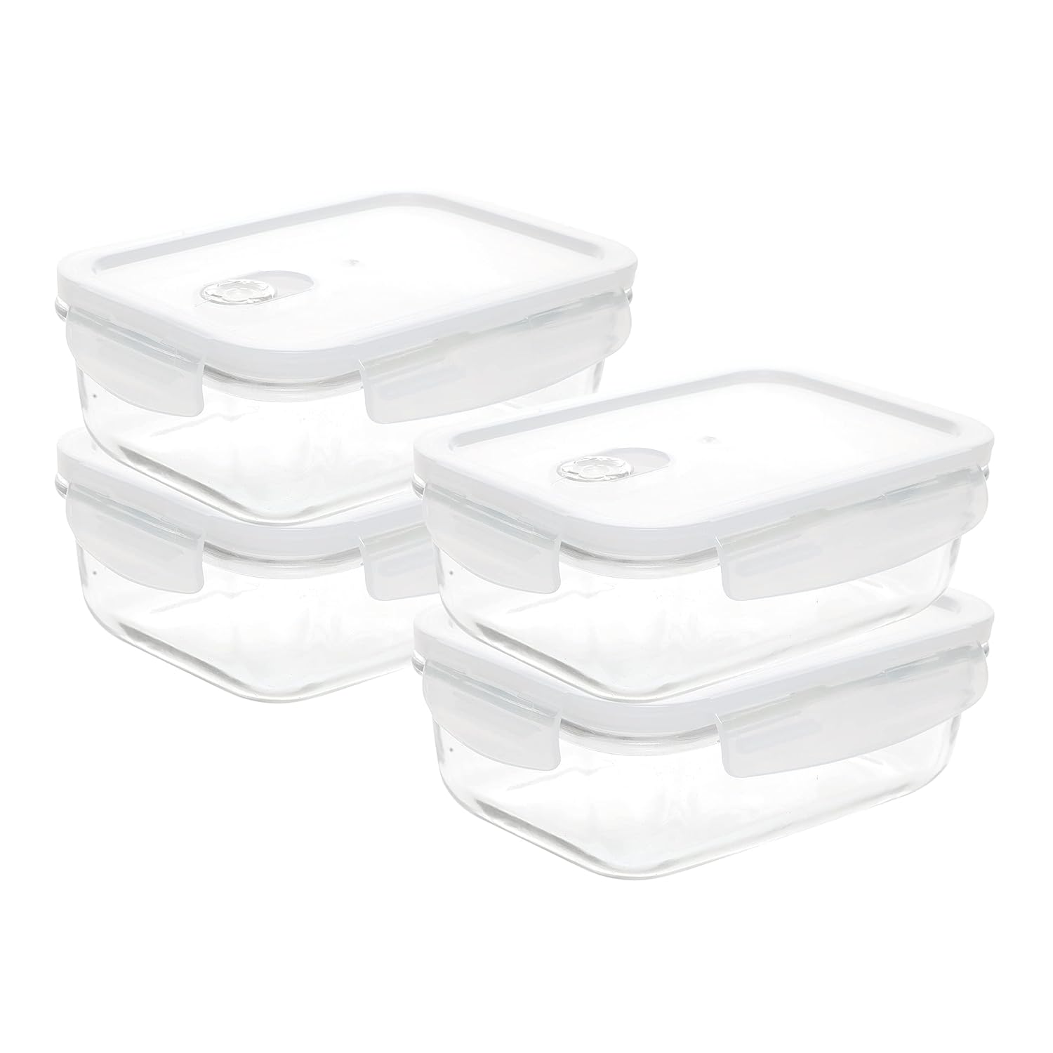 Cutting EDGE Smart Lock Borosilicate Rectangular Lunch Boxes / Glass Food Container with Air Vent Lid