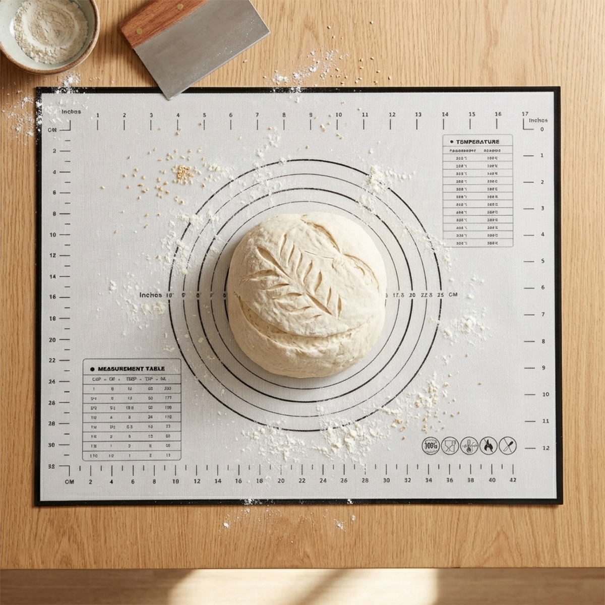 Cutting EDGE Silicone Baking Mat - Non Stick & Stretchable Ideal for B