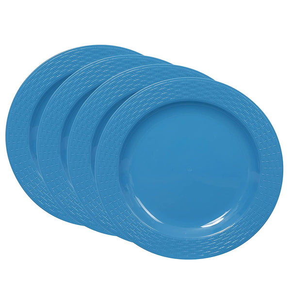 Cutting EDGE Round Colorful Set of Dinner Plates with Floral Printed Design for Families, Parties, Unbreakable, Kid Friendly, Microwave Safe, Dishwasher Safe