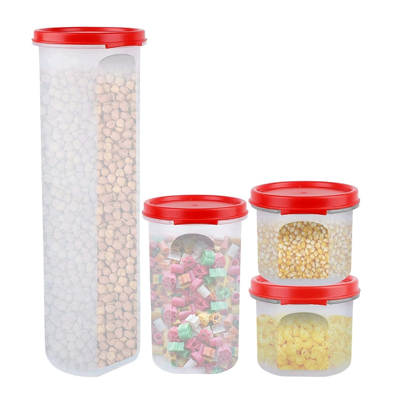 Cutting EDGE Smart Slim Storage Combo Set of Air-Tight & Leak Resistant Plastic Round Modular Container -Stackable, BPA Free, Refrigerator Safe