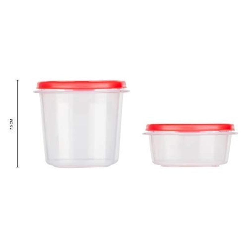 Cutting EDGE Eco Plastic Super Sturdy Container Set for Pickle, Sauces, Spices, Dry Fruits, Travelling (6 x 250, 6 x 125 - Pieces)