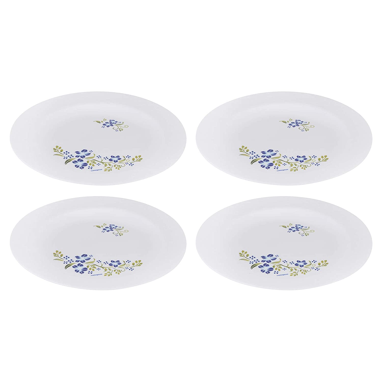 Cutting EDGE Round Colorful Set of Dinner Plates with Floral Printed Design for Families, Parties, Unbreakable, Kid Friendly, Microwave Safe, Dishwasher Safe