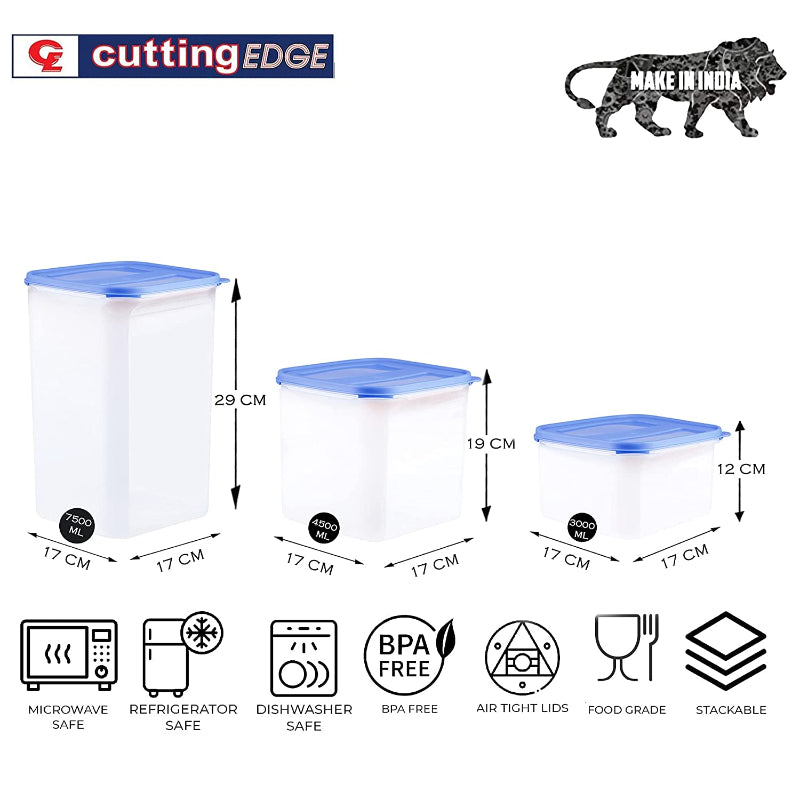 Cutting EDGE Square Modular Air Tight Multi Purpose Storage Container