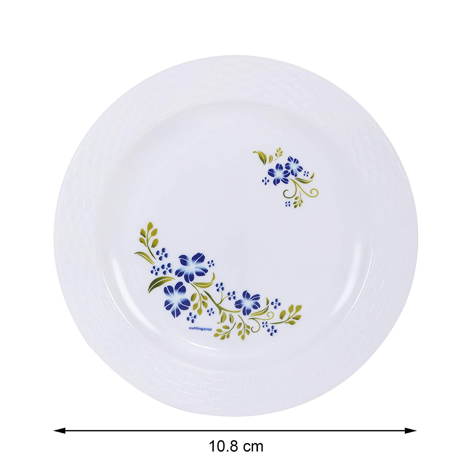 Cutting EDGE Round Colorful Set of Dinner Plates with Floral Printed Design for Families, Parties, Unbreakable, Kid Friendly, Microwave Safe, Dishwasher Safe