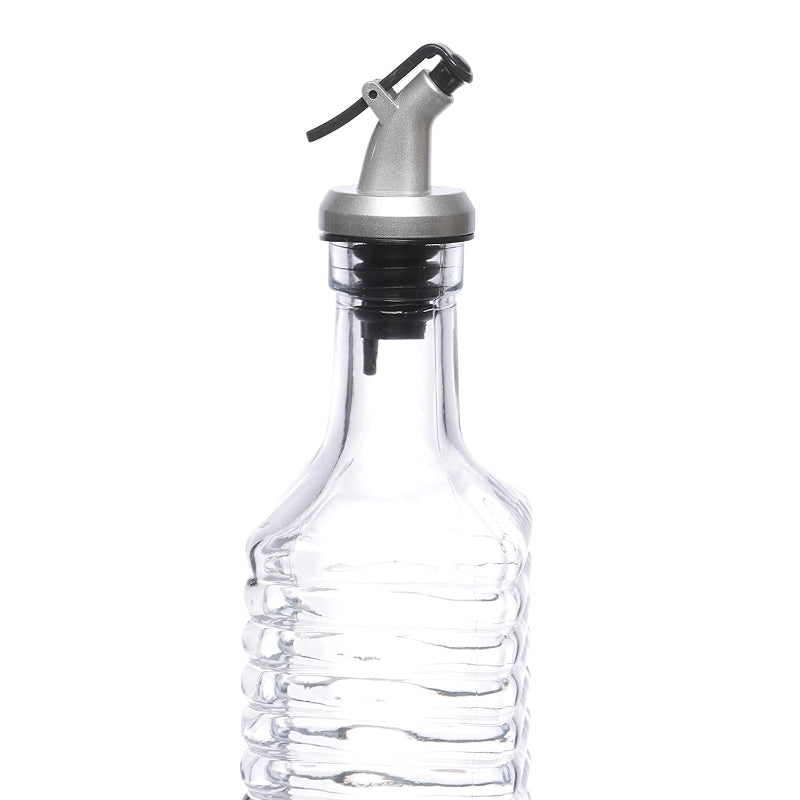 Cutting EDGE Glass Oil Pourer / Dispenser with Leak-Proof Cap ( Transparent )
