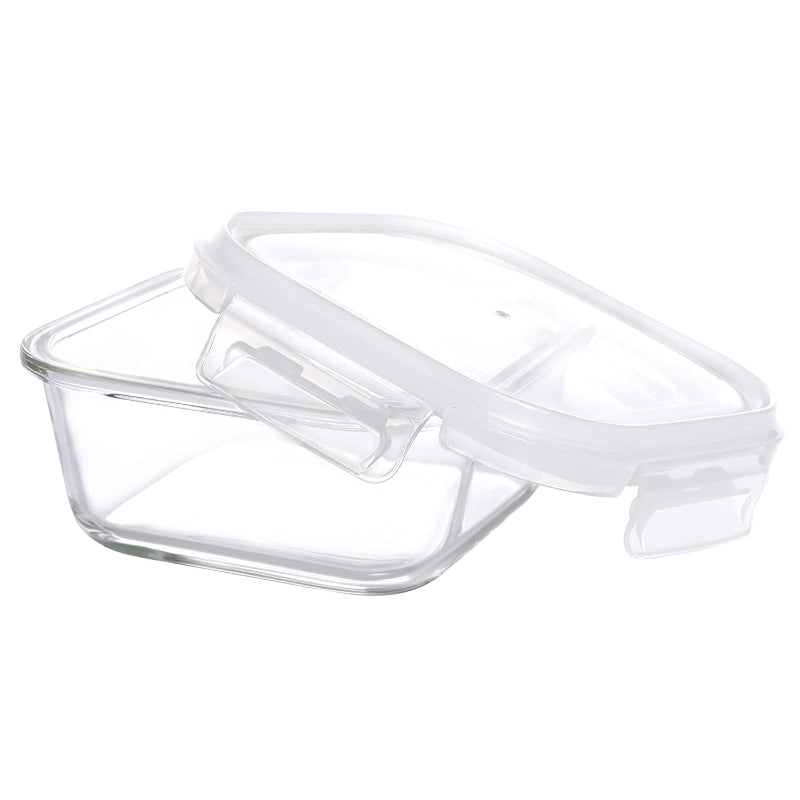 Cutting EDGE Square Store Fresh n Lock Borosilicate, Safe Storage Glass Container, Clear ( Transparent Lid )