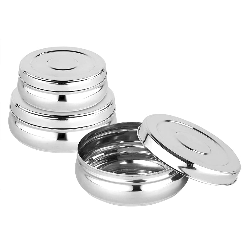 Cutting EDGE Stainless Steel Belly Shape Dabba Storage Containers for kitchen Set