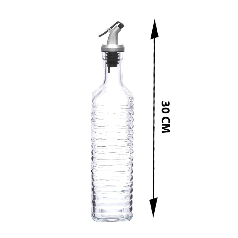 Cutting EDGE Glass Oil Pourer / Dispenser with Leak-Proof Cap ( Transparent )