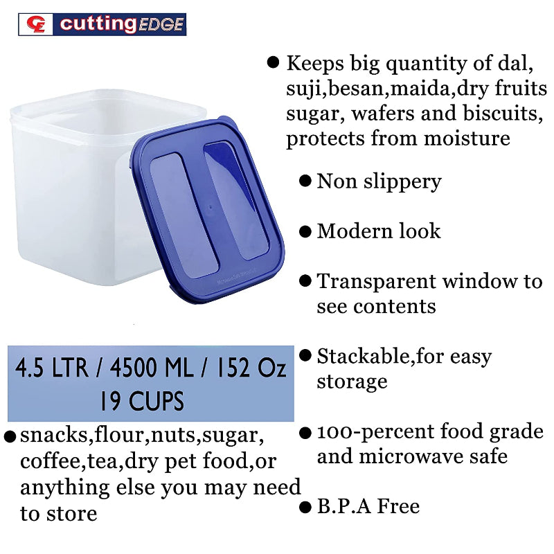 Cutting EDGE Square Modular Air Tight Multi Purpose Container - For Ri