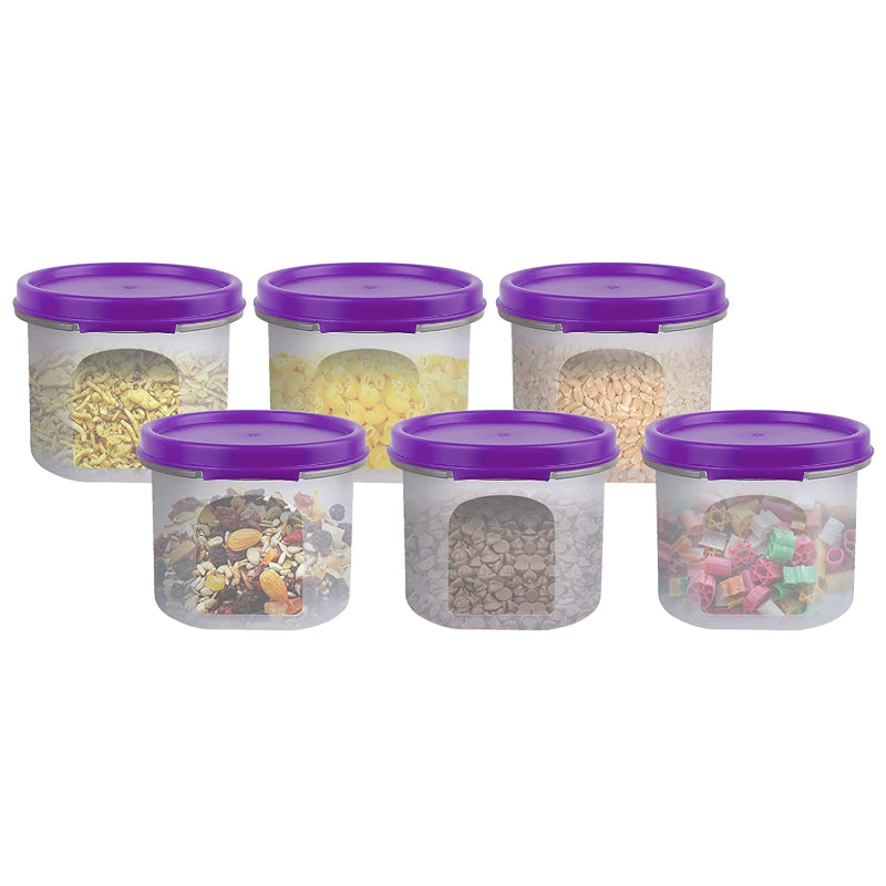 Cutting EDGE Smart Slim Storage 1.1 Litre Air-Tight & Leak Resistant Plastic Round Modular Container - For Spaghetti Pasta, Juice, Snacks, Cookies, Wafers, Flax & Chia Seeds - Stackable, BPA Free, Refrigerator Safe