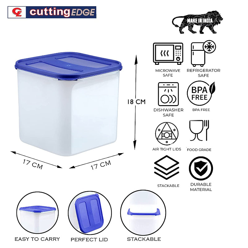 Cutting EDGE Square Modular Air Tight Multi Purpose Container - For Ri