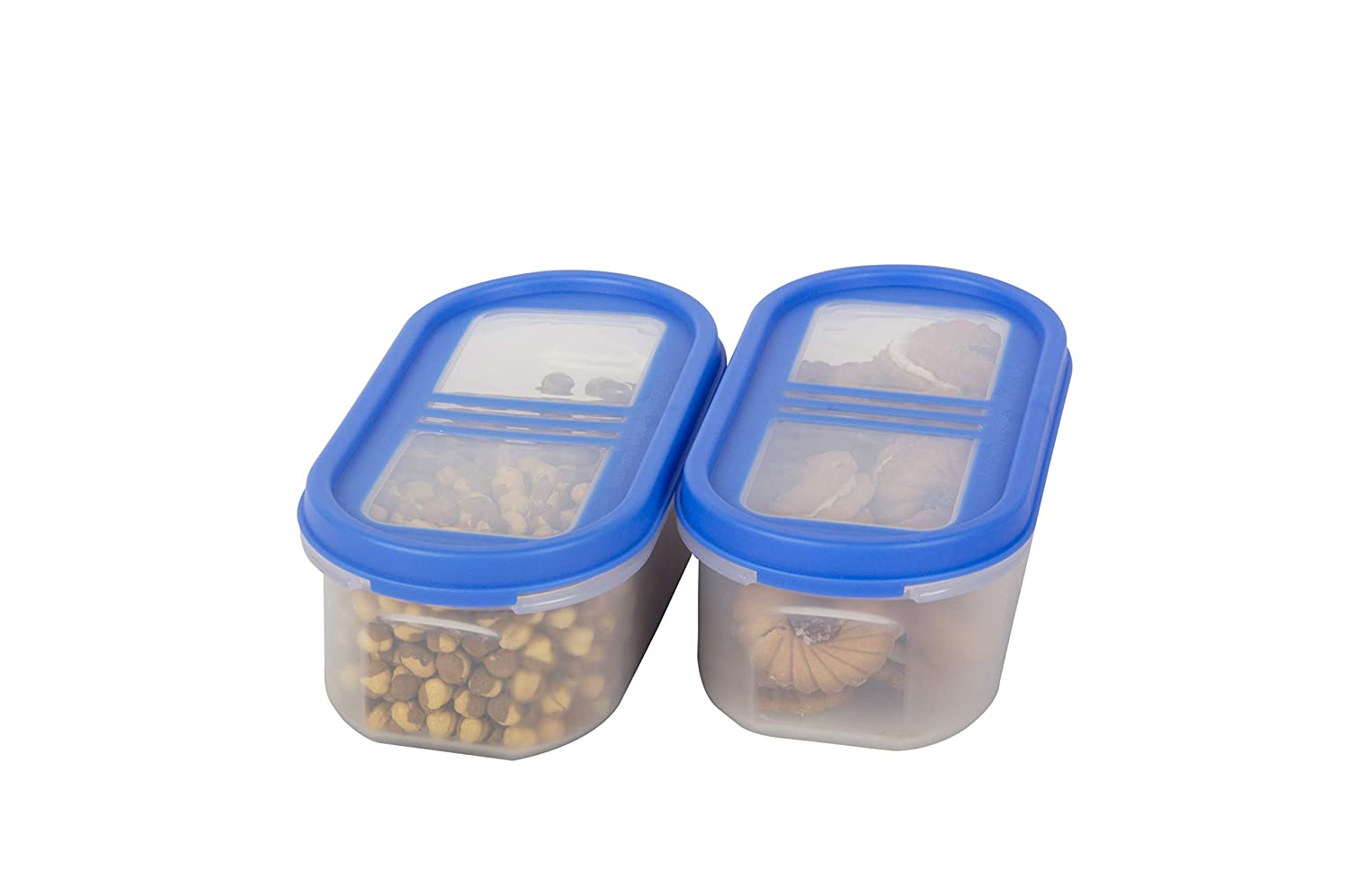 Cutting Edge Top 3 Line Modular Containers Oval Set for Cereals, Pulses, Snacks, Stackable Containers