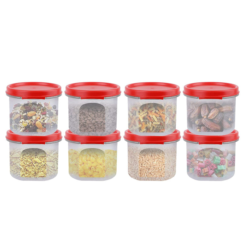 Cutting EDGE Smart Slim Storage 1.1 Litre Air-Tight & Leak Resistant Plastic Round Modular Container - For Spaghetti Pasta, Juice, Snacks, Cookies, Wafers, Flax & Chia Seeds - Stackable, BPA Free, Refrigerator Safe